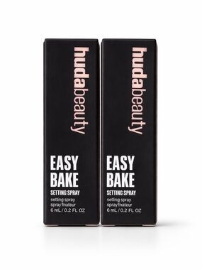 Huda Beauty Easy Bake Setting Spray Mini 6ml x2 NEW Travel Size
